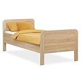 Homestyle4u 2409, Komfortbett Bett Senioren Seniorenbett 90x200 Komforthöhe Natur Holz erhöhter Einstieg extra hoch