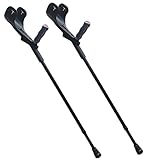 Krücken für Erwachsene (x2 Stück) - höhenverstellbare klappbare Unterarmgehstütze mit stabiler Vierfuß Basis faltbare Gehhilfe für Senioren orthopädische Mobilitätshilfe Aluminium leicht