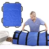 Gleittuch für Bett Transfer, Transferboard für Patientenlifter, 120 x 100 cm Gleittuch für Bettlägerige mit Griff, Wiederverwendbar, Waschbar, Hilfsmittel für Senioren Patienten