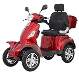 Elektromobil “VITA CARE 4000 Li”, 25 km/h, 50 Kilometer Reichweite, Lithium-Ionen Akku, Seniorenmobil, E-Mobil, Senioren, Seniorenroller Straßenzulassung, Elektrofahrzeug, rot
