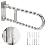 Haltegriff für Senioren, Behinderten WC Haltegriff, Aufstehhilfe Toilette, Klappbar, Edelstahl Stützgriff Toilette, Rutschfest, Haltegriff mit Einer Tragfähigkeit von 350kg