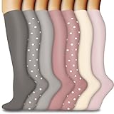 ACTINPUT 7 Paar Kompressionsstrümpfe Damen und Herren, Kompressionssocken Stützstrümpfe Compression Socks Laufstrümpfe Kompression für Flug,Sport,Reisen, Radsport, krankenschwester