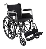 Mobiclinic®, Faltrollstuhl, S220, Europäische marke, Schnellspanner-rollen auf knopfdruck abnehmbar, Premium, Sitzfläche 43cm, Klappbare fußstützen und armlehnen, Bremshebel, Farbe schwarz