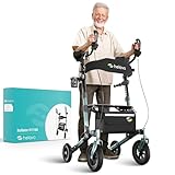 Helavo Outdoor Arthritis Rollator mit gepolsterten Unterarmauflagen - Rollator mit Pannensicheren Vollgummireifen für Draußen - Maximale Mobilität & Komfort im Außenbereich