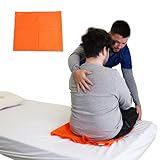 PEPE Mobility Gleittuch für Bettlägerige 60x50 cm, Rutschtuch Pflege zur Umlagerung, Gleitmatte für Patiententransfer im Bett und Rollstuhl, Gleitlaken für Senioren, Orange