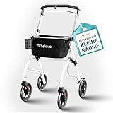 Helavo schmaler Wohnungsrollator - 53 cm breiter Rollator für Wohnung - Indoor-Rollator mit Tablett und Transportkorb