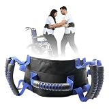 Transfergurt mit 7 Griffen, Hebehilfe für Senioren und Behinderte, Patienten- Transferhilfe für zwischen Rollstuhl, Bett, Auto und Toilette,bis 120 kg belastbar,Blau-Schwarz
