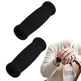 Culinavog 2 Stück Krücken Griffpolster, Krückengriff-Stütze, Komfortschwamm, Leicht Auszutauschen, Crutch Handle Covers, Rutschfester, Walker-Grip-Pads für Gehhilfen, Krücken, Handgriffe(Schwarz)