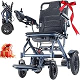 Elektrorollstuhl Faltbar, 170KG Tragkraft Elektrorollstuhl Faltbar Leicht elektrische rollstühle mit Doppelsteuerung & 500W Motor & Elektromagnetische Bremse für Senioren, 10Ah Lithium-Akku/bis17 km