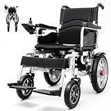 170KG Rollstuhl Elektrorollstuhl Faltbar, 35km Elektrische Rollstühle mit 500W Motor & Doppeltes Lademodus & Geschwindigkeit Einstellbar & Geländereifen & Verstellbarer Hand-/Elektromodus für Senioren