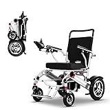 ZIIVIE VS Elektrischer Rollstuhl Faltbar Leicht, 30km Reichweite Elektrorollstuhl mit 24Ah Lithium-Batterie, 50cm Sitzbreite, Aluminiumrahmen, Elektromagnetische Bremse,Elektromobil für Senioren