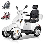 ZVGREEN-XL-M500S25 -Elektromobil-Mobilitätsroller mit 4 Rädern-Seniorenmobil-Kapitänssitz-3 Geschwindigkeiten-geräumiger Stauraum-Straßenzulassung-Weiss