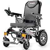 Elektrischer Rollstuhl Faltbar Leicht 35KM: Elektrische Rollstühle für Senioren mit Automatische Klappfunktion - 700W Elektrorollstuhl mit Höhenverstellbare Fußstütze bis 150KG (Silber Schwarz)