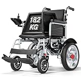 DAHAIY Faltbar Rollstuhl Elektrisch, Leicht Klappbar Elektrorollstuhl für Erwachsene mit 43CM Gummi Luftbereifung für all Gelände, 25km Reichweite 500W Motor Indoor Outdoor Mobilitätshilfe