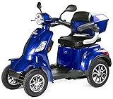 VELECO Seniorenmobil Lithium-Ionen Akku 4-Rad ElektroRoller 1000W FASTER (BLAU)
